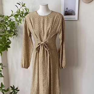 soul女士碎花收腰长裙 连衣裙 小末家 韩代长袖