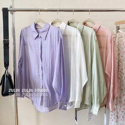 60支莱赛尔平纹◆进口兰金天丝衬衫防晒宽松开衫高级定染C10303