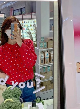 小末家 草莓甜心!双层织法，独家泡泡袖浪漫毛衣D20304