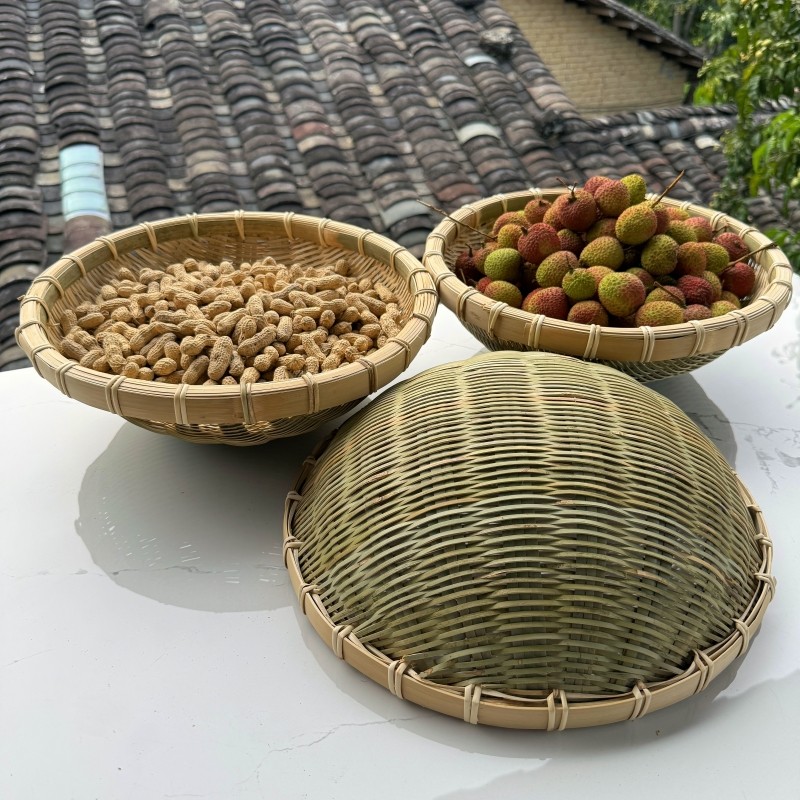 竹青筲箕家用簸箕农家手工收纳沥水可蒸煮水果篮洗菜竹篓竹篮筛子,特色手工艺,竹编/竹雕,淘宝优惠券,粉丝福利购,淘宝优惠卷