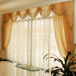 欧式镂空窗帘雕花纱布通透易洗客厅现代大气窗帘全国上门测量安装