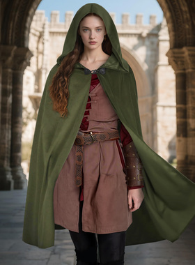 跨境秋季外贸款女式万圣节B 56043 TEMU纯色纽扣前开襟连帽罩衫