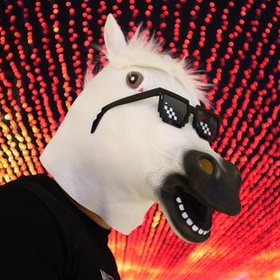 马头面具搞笑动物头套12生肖狗头可爱老鼠万圣节牛头马面表演道具