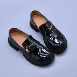 微瑕清~四季百搭乐福鞋2025新款英伦风深口单鞋复古黑色小皮鞋潮