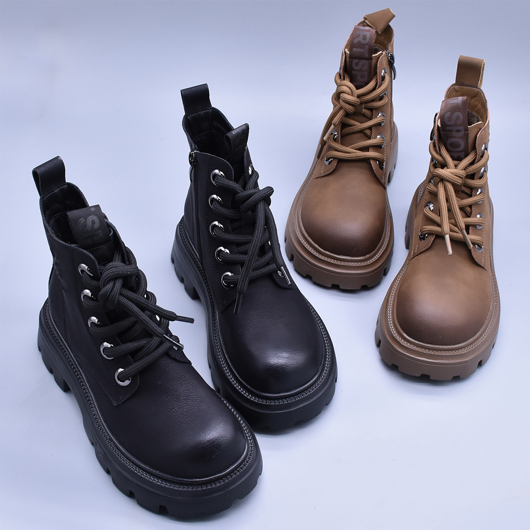 特价清~女英伦风工装靴秋冬季复古厚底增高真皮鞋牛皮马丁靴包邮