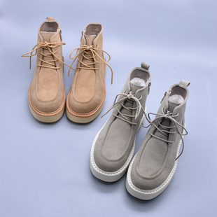 羊毛里俄单牛反绒真皮休闲靴2025冬季新款棉靴外贸大码保暖女短靴