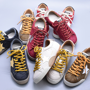 擦色星星软底运动休闲鞋猪皮德训鞋圆头板鞋百搭真皮轻便小脏鞋潮