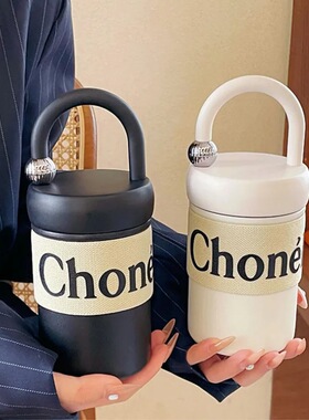 新款小香风保温杯法式高级女生随手杯直饮便携双层不锈钢杯子礼品