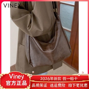 小c&k包包女2026新款斜挎包女包托特包真皮复古百搭大容量单肩包