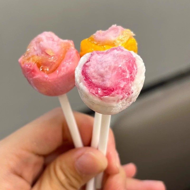 珍宝珠夹心棒棒糖夹心泡泡糖随机混搭西瓜味糖果零食16g