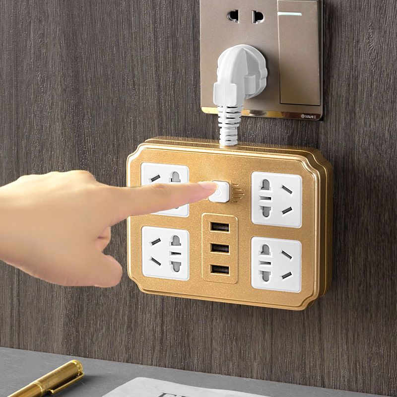 么正品牛家用多功能USB充电插座板多孔无线电源插头转换器带线排