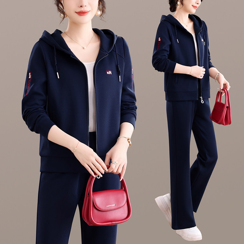 2026新款春季连帽休闲运动套装女两件套修身显瘦时尚气质