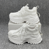 厚底松糕鞋 真皮8cm增高欧货老爹鞋 女爆款 欧洲站2025新款 小白鞋 潮