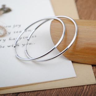 光面耳圈圈白铜电镀大耳圈防过敏欧美极简复古耳环夸张耳钉耳坠女