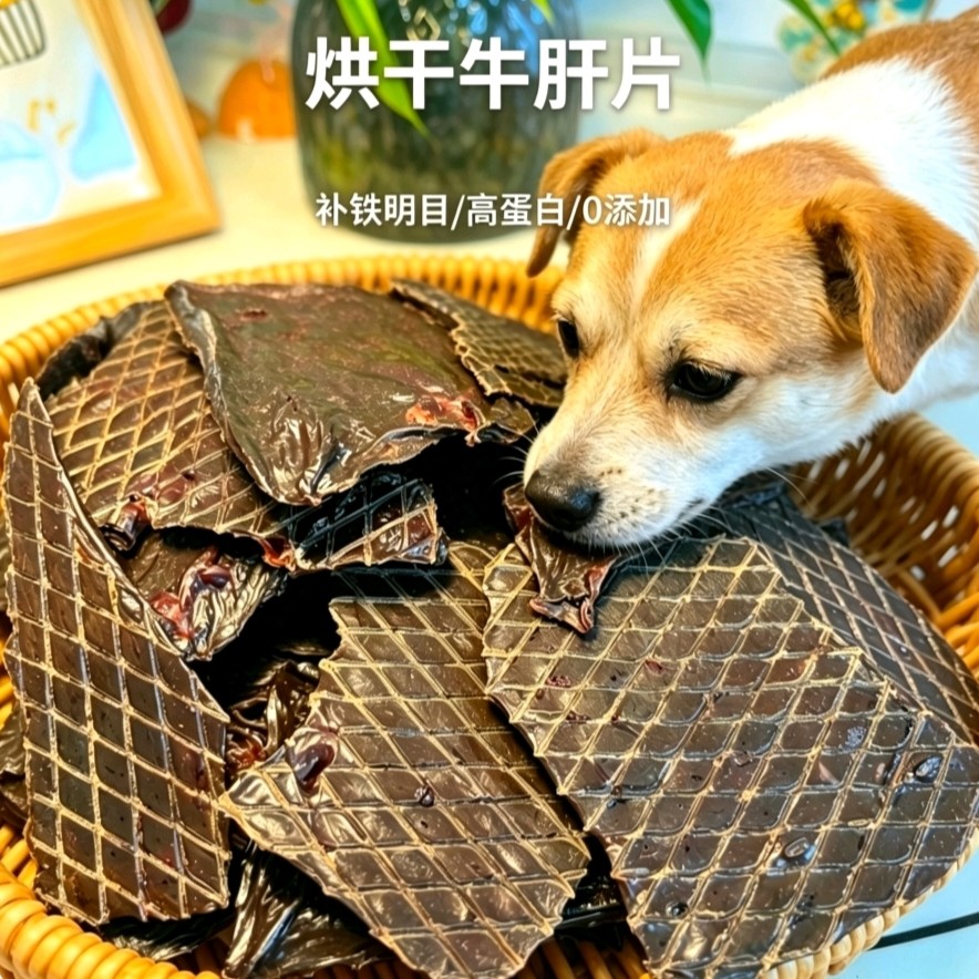 牛肝片狗狗零食补铁明目 低温烘干高蛋白 无添加训练奖励营养肉干