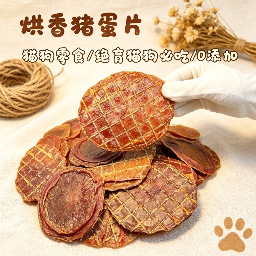 狗狗零食烘干猪蛋片猪宝片手工自制薄脆训练奖励绝育犬猫营养健康