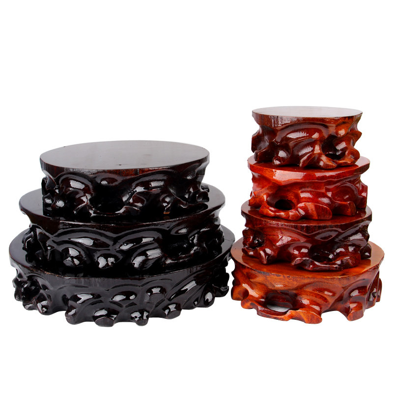 实木质圆形底座工艺品摆件花瓶金蟾龙龟托盘实木托架木座,家居饰品,装饰摆件,淘宝优惠券,粉丝福利购,淘宝优惠卷