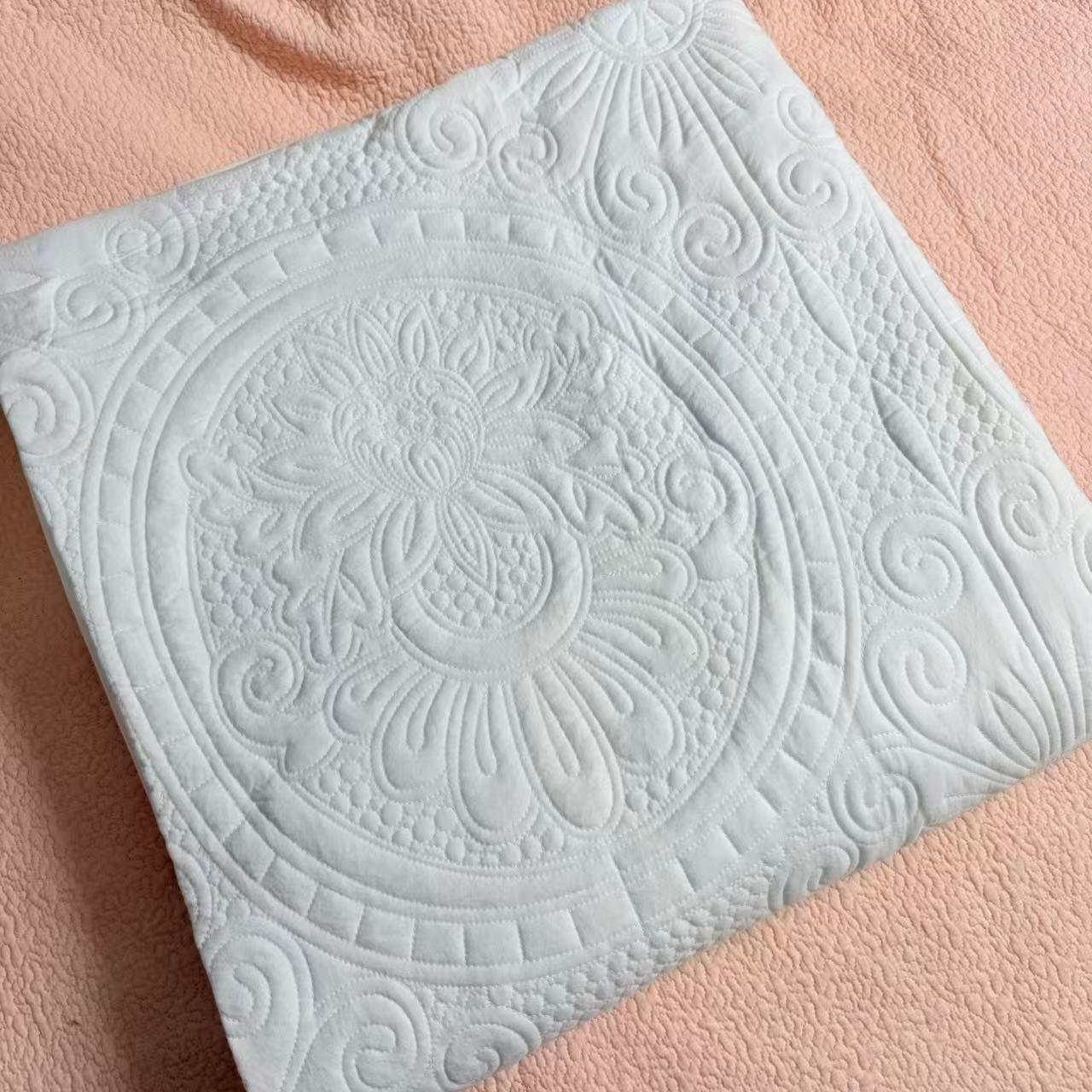 出口外贸微瑕大尺寸欧花绗缝床盖纯白色柔软双面用加厚床单