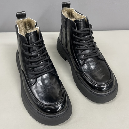 皮毛一体加厚保暖高帮男士皮棉鞋