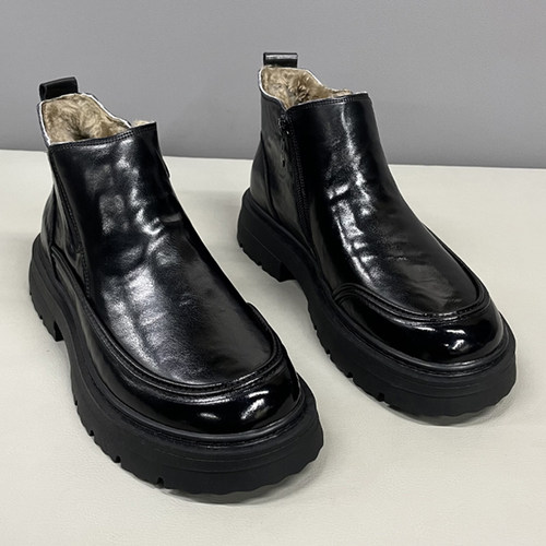 男皮毛一体高帮棉皮鞋加厚雪地靴