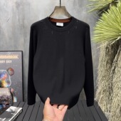 欧洲站秋冬款 针织毛衣T恤 烫钻满天星轻奢长袖 男士 休闲圆领修身