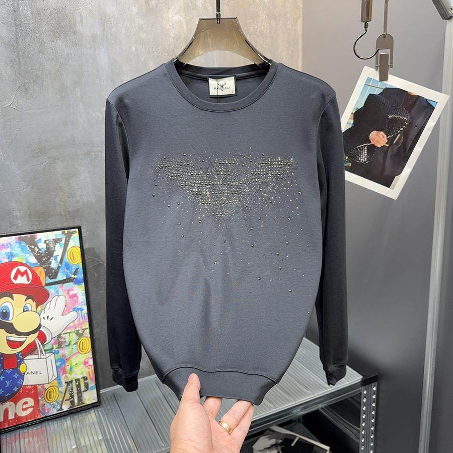 断码清仓~春秋欧货轻奢个性简欧烫钻修身男长袖卫衣圆领T恤