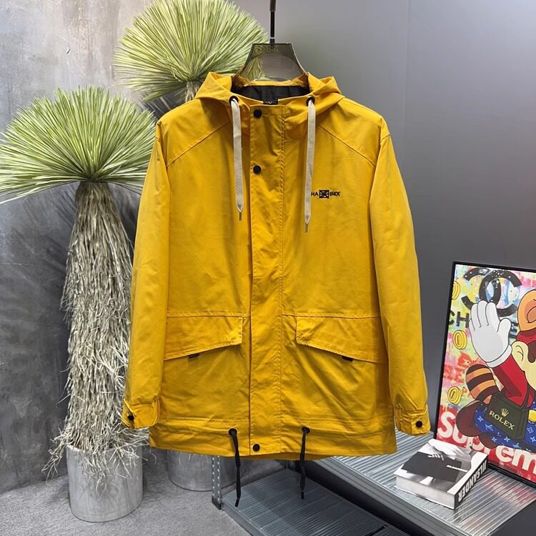 男修身印花夹克连帽外套轻奢欧货