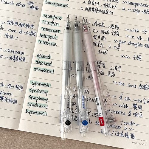 Monami慕那美Glitter按动中性笔CS双珠速干学习书写商务办公0.5mm