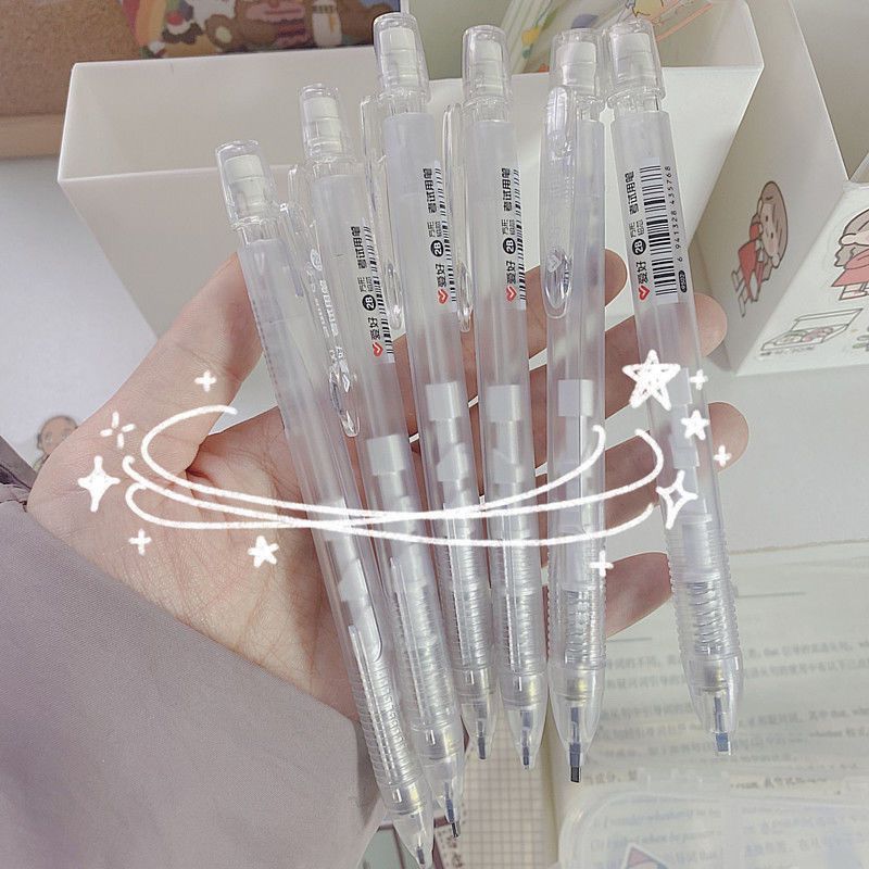 爱好2B铅笔考试涂卡笔简约透明磨砂感自动铅笔电脑答题卡考试专用