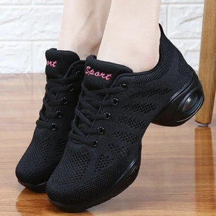 透气舞蹈鞋 新款 软底广场舞鞋 成人中跟水兵爵士跳舞女鞋 女四季