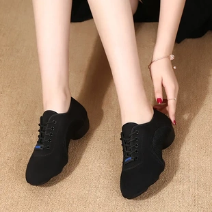 秋网面跳舞蹈鞋 牛津布广场舞鞋 拉丁舞鞋 女成人软底教师鞋 摩登舞鞋