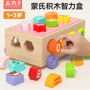 3岁男孩 1女孩2 儿童积木益智拼装 玩具形状配对婴儿宝宝智力动脑0
