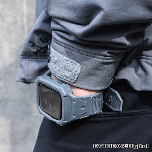 肥熊适用Apple Watch 手表带49 SE代表带苹果一体式 Series Ultra 45mm防摔套保护套手表腕带