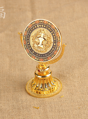 合金准提镜宝镜子桌面摆件