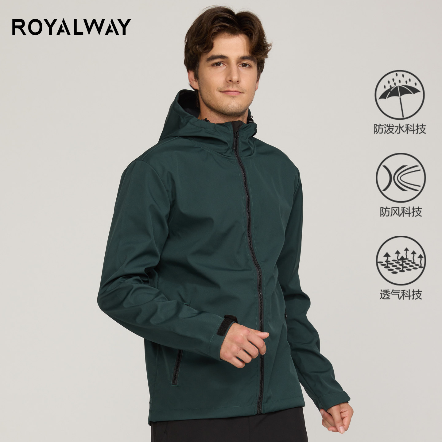 ROYALWAY户外软壳衣防风防泼夹克
