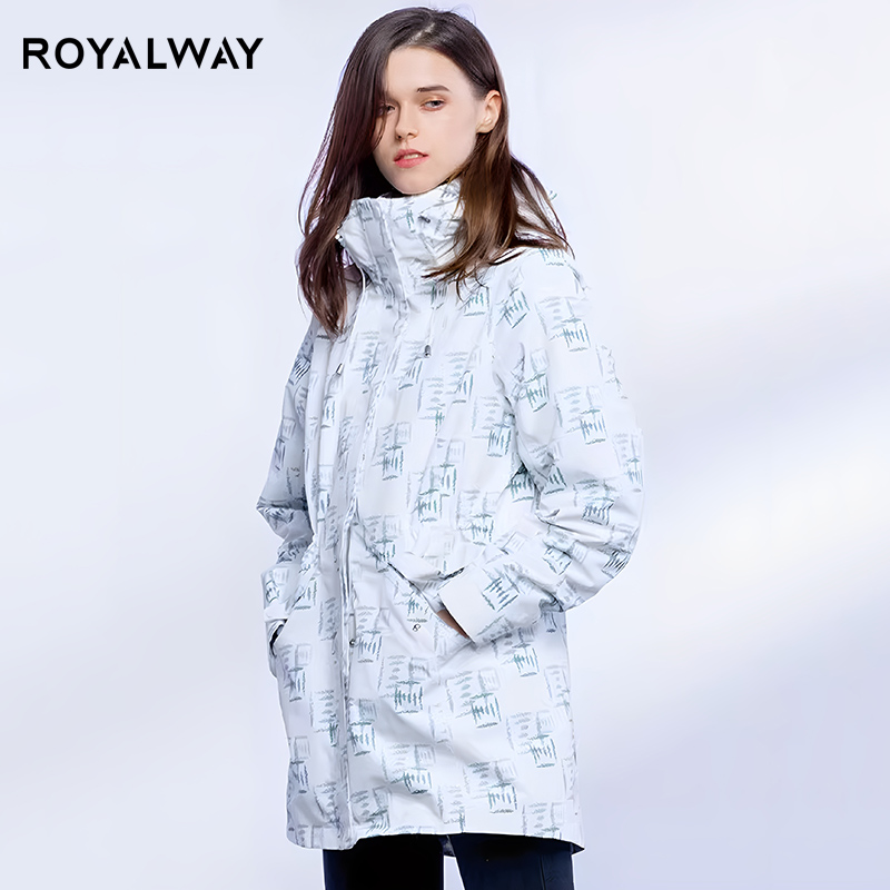 ROYALWAY美户户外三合一冲锋衣女式加绒防风保暖可拆卸收腰登山服