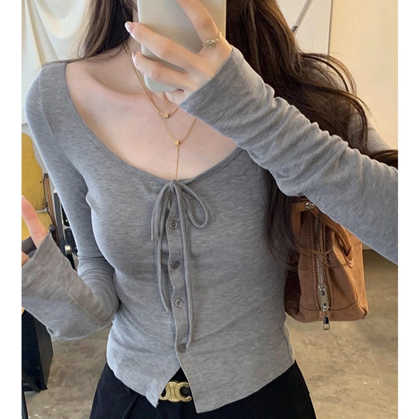 辣妹短款小众上衣衫修身T恤女