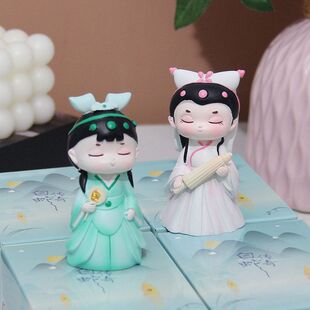 航家摆件西湖小盲盒杭州装饰伴手桌面礼物奇许仙文创公仔白蛇传白