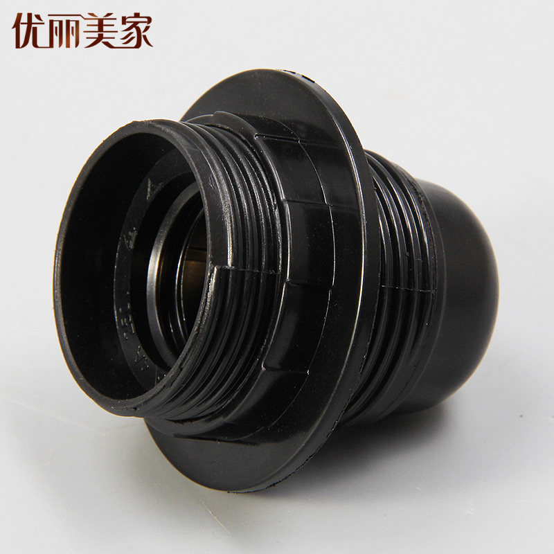 台灯灯头接口配件E27螺旋灯头灯座带固定环黑色各式台灯灯罩通用,家装灯饰光源,灯具配件,淘宝优惠券,粉丝福利购,淘宝优惠卷
