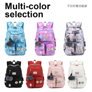 亚马孙跨境新品潮流女孩背包小学生书包尼龙防水大容量印花双肩包