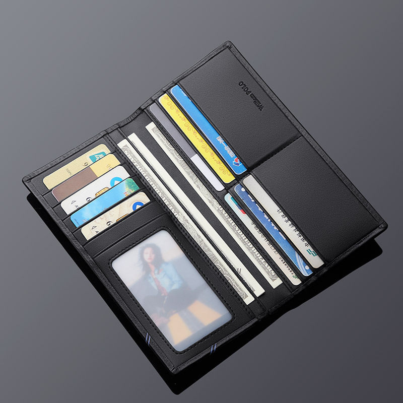 英皇保罗男士钱包感长款钱包真皮钱包牛皮钱包薄款钱包送礼盒