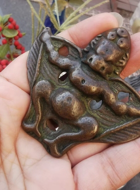 13614  藏传清老利马铜大鹏鸟吊坠牌