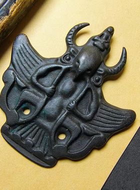 15254藏传复刻仿古天铁大鹏鸟托甲牌