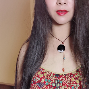 45633西亚千年羊眼玛瑙旁系老天珠吊坠手编项链海鲜老玛瑙松石配