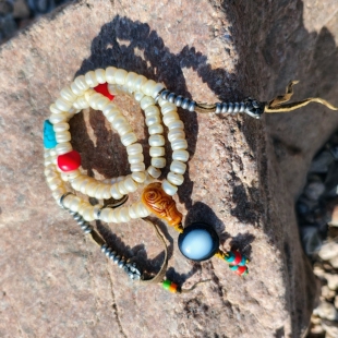 15399藏传老珍珠多宝念珠208佛珠岁月凝萃的幸运手串