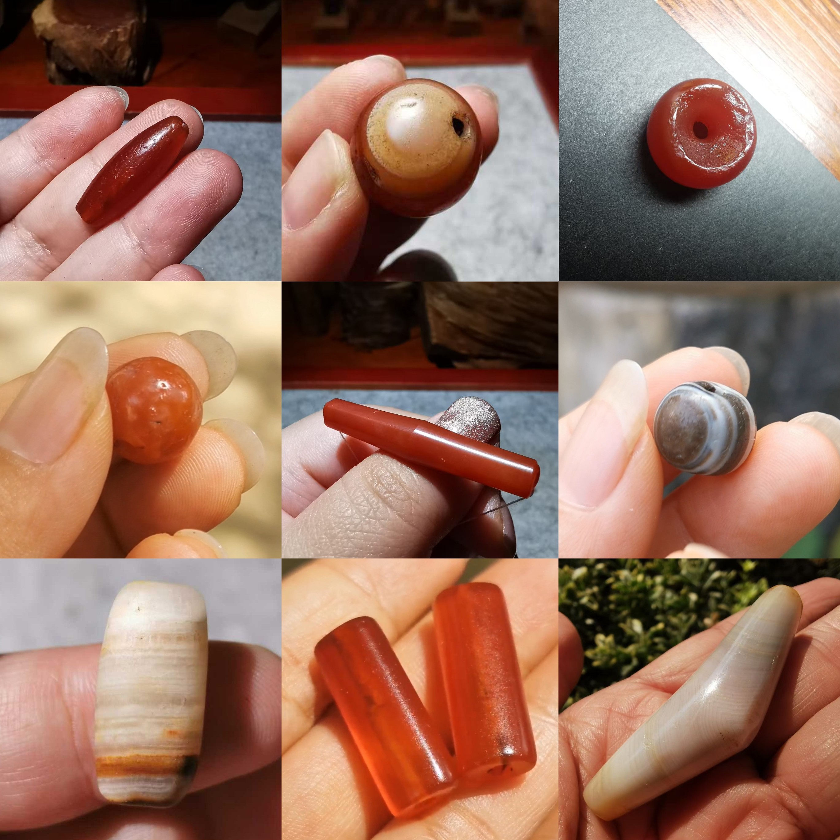 老玛瑙珠子合集 项链吊坠