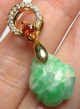 41341  古董惠 回流库存天然A货翡翠吊坠 女珠宝玉石项链配饰保真