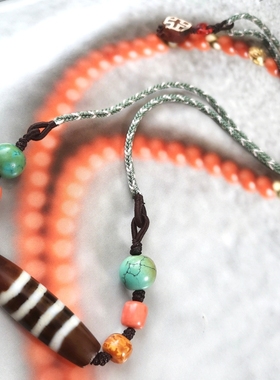 45716千年西亚七线老天珠多宝锁骨项链古董珠宝首饰文玩配饰手工