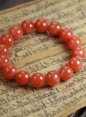 10566天然原矿南红玛瑙手串 手链女士佩戴时尚珠宝首饰素雅手串