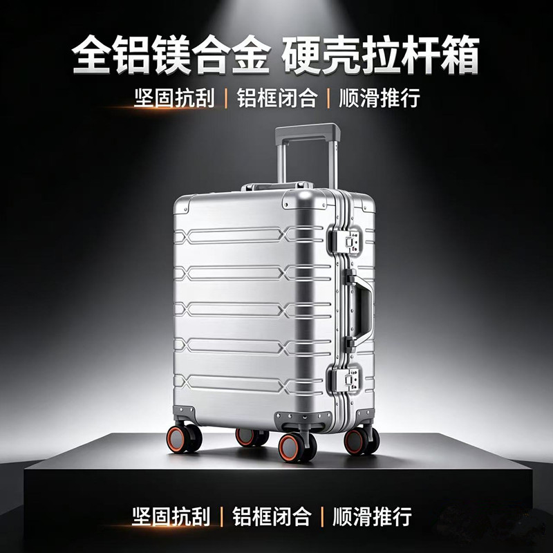 德国品质全铝镁合金拉杆箱20寸万向轮登机箱密码旅行箱硬壳行李箱